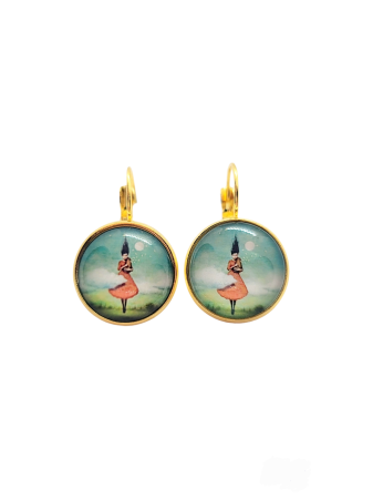 Earrings steel gold elf girl2